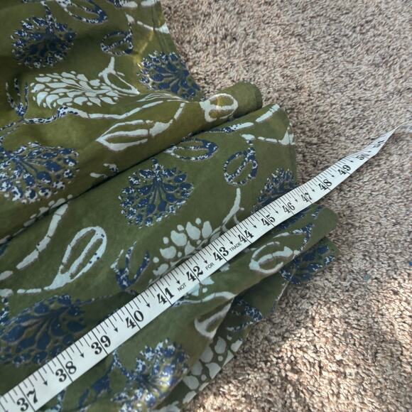 ZARA Green Floral Print Smocked Midi Dress 100% Cotton Tie Straps Size XS - Picture 8 of 14